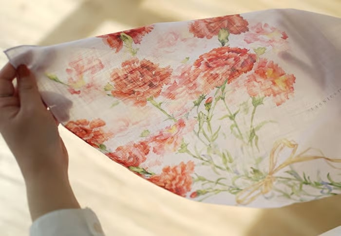 カーネーションブーケ ハンカチーフ