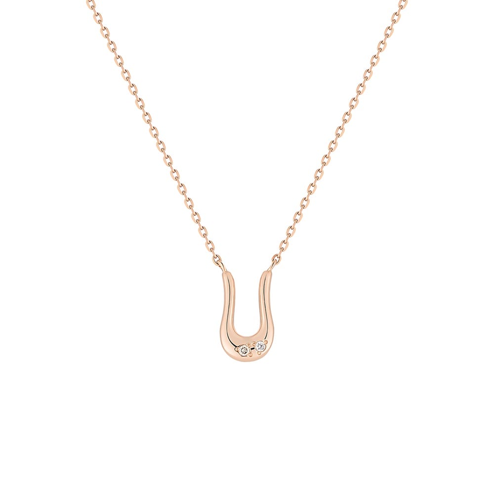 K10ピンクゴールド馬蹄モチーフネックレス ￥39,600