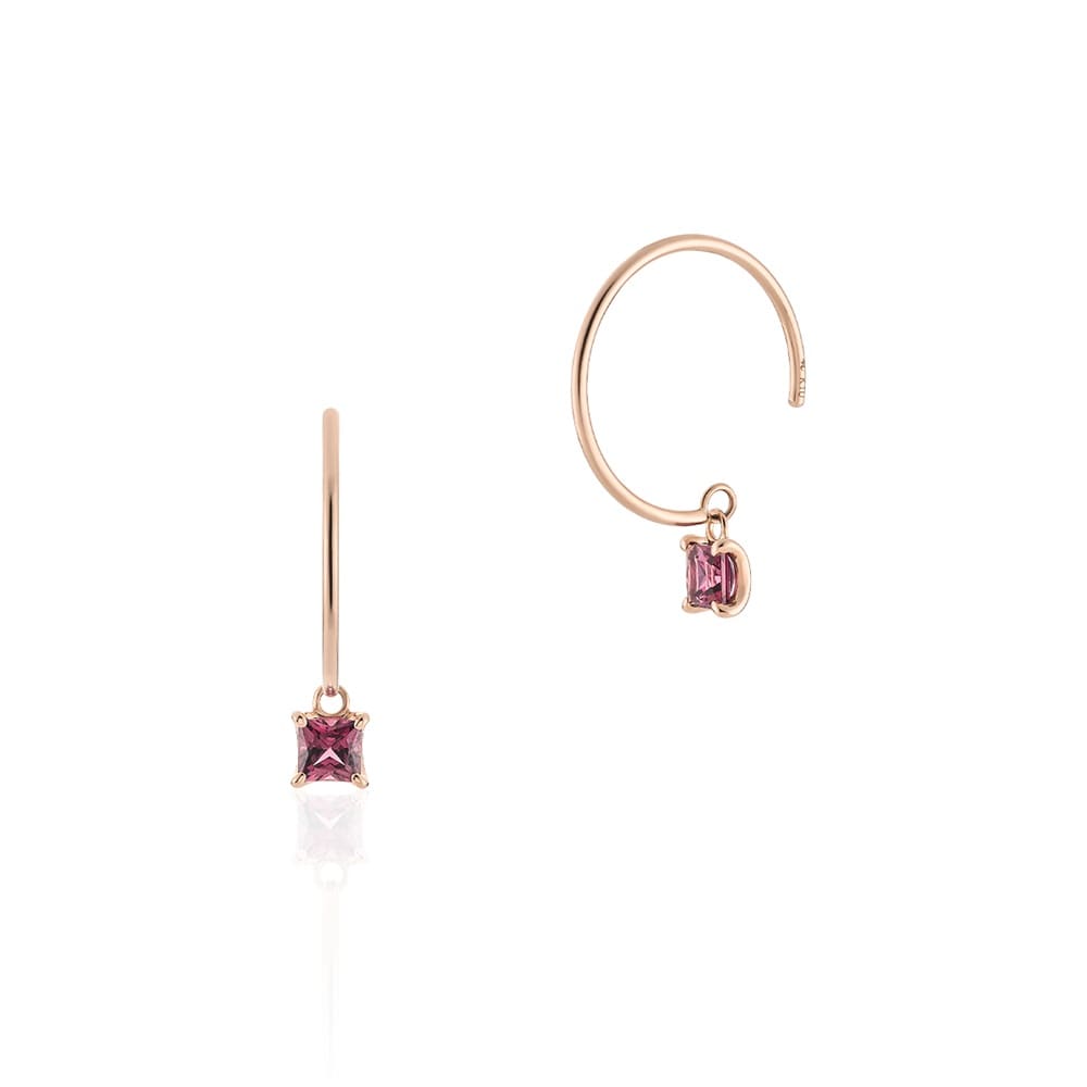 K10ピンクゴールドガーネットピアス ￥26,400