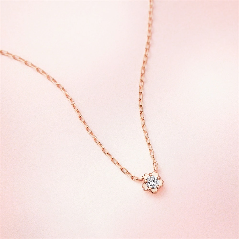 K18ピンクゴールド ダイヤモンド ネックレス