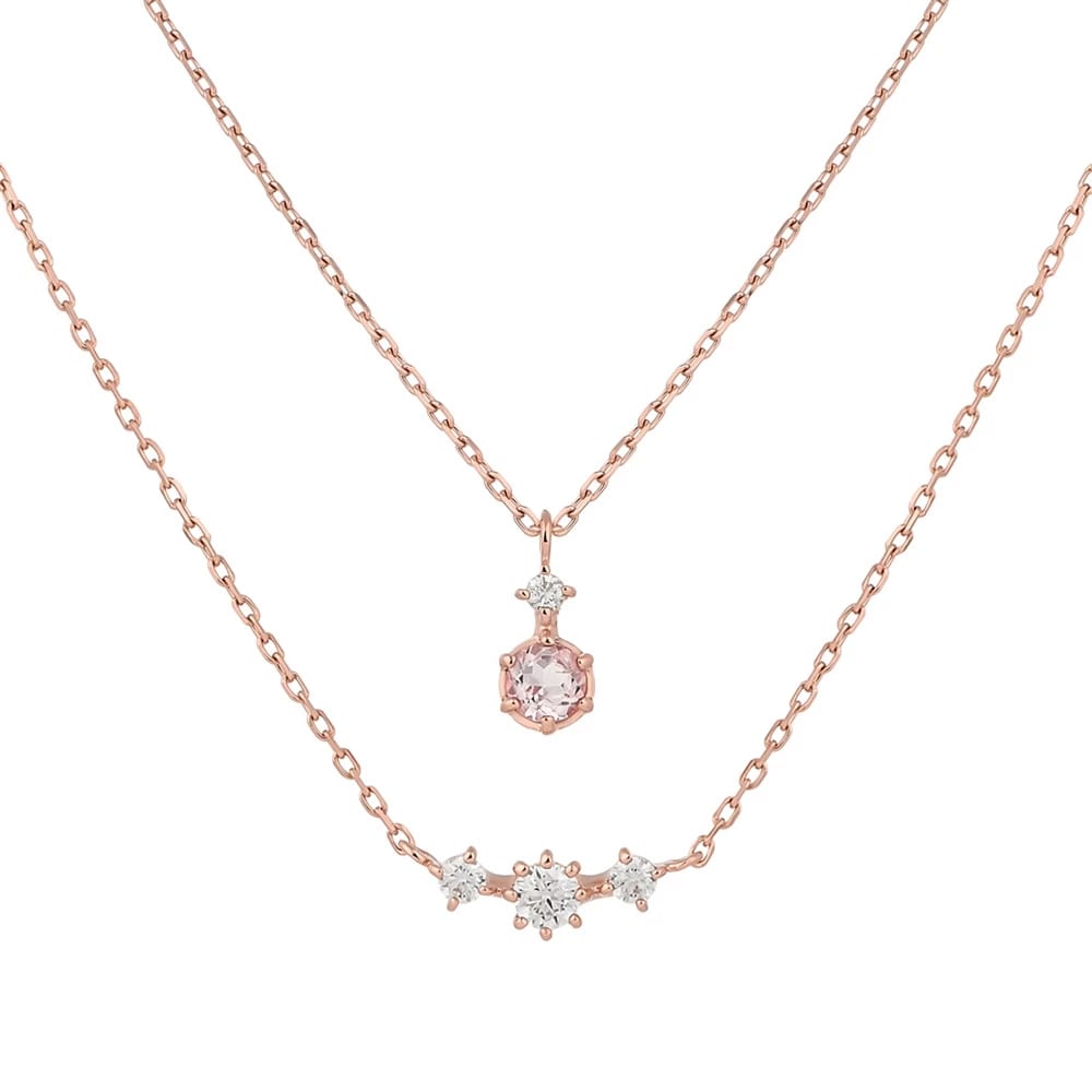 シルバーモルガナイトネックレス ¥25,300