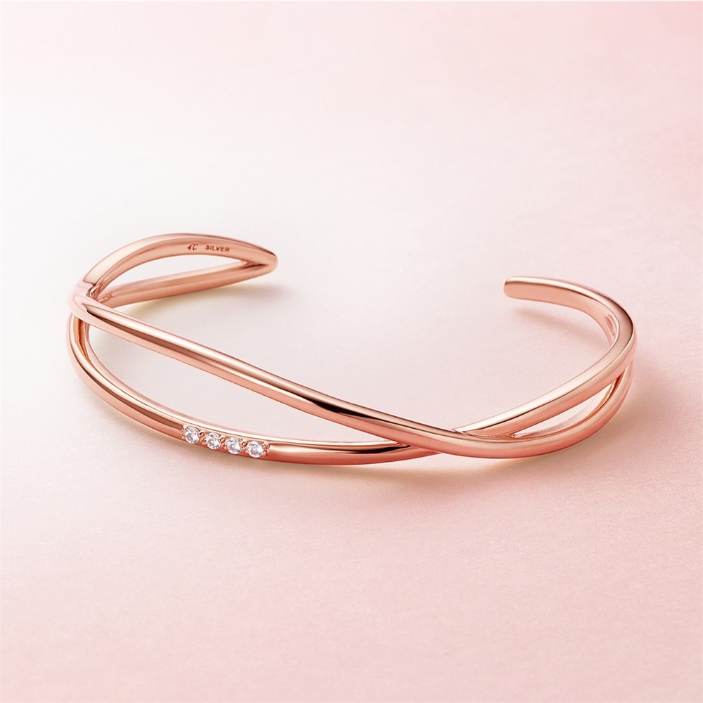 シルバー ホワイトトパーズ バングル