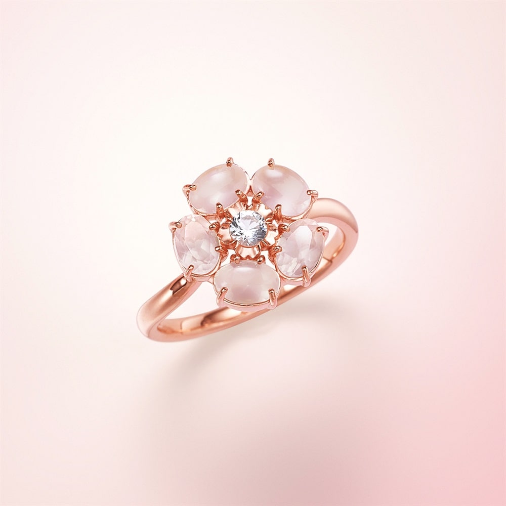 シルバー ローズクォーツ リング