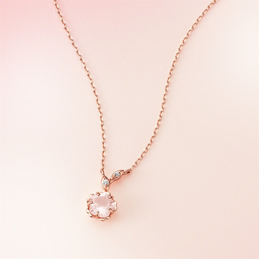 シルバー ローズクォーツ ネックレス