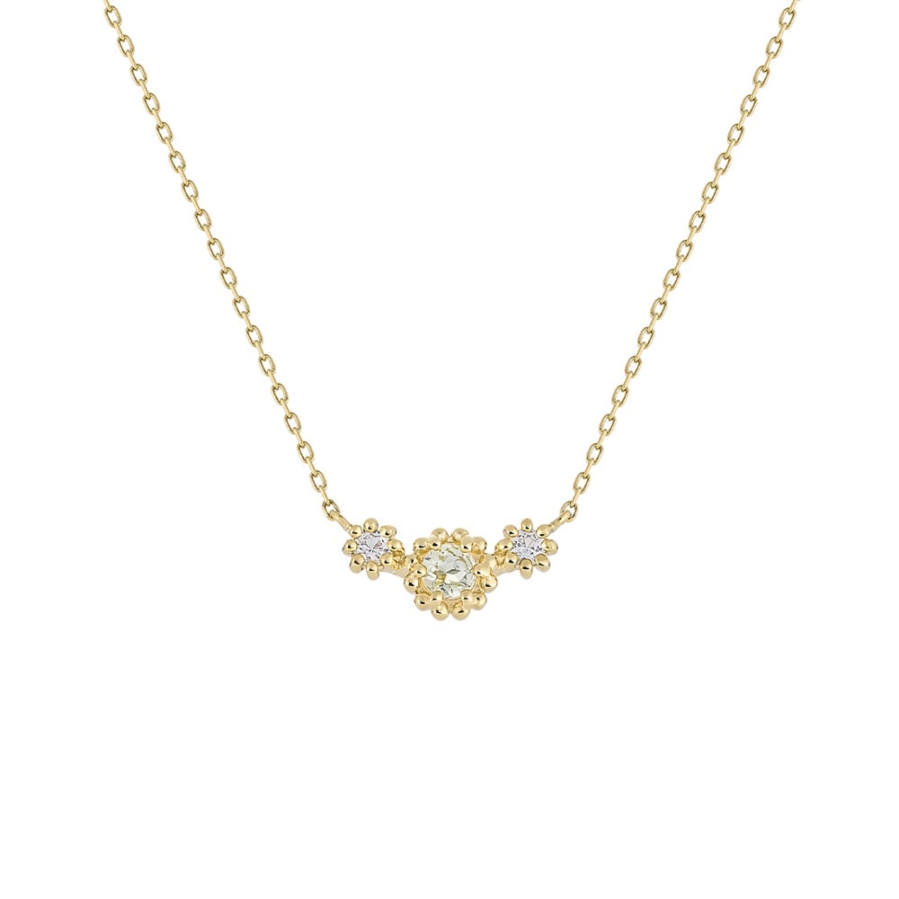 K10イエローゴールドレモンクォーツホワイトトパーズネックレス ¥39,600