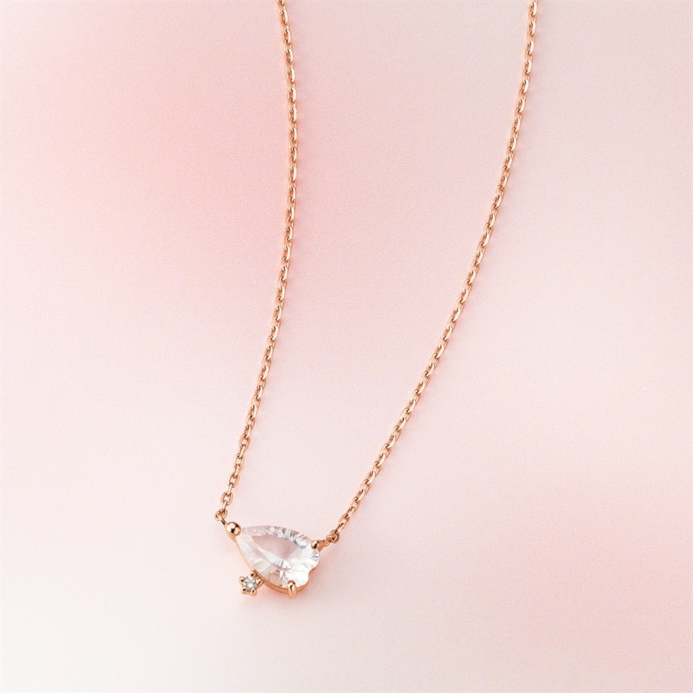 K10ピンクゴールド ローズクォーツ ネックレス