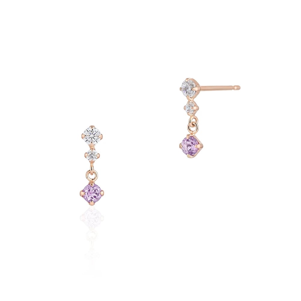 K10ピンクゴールドアメシストピアス ¥24,200