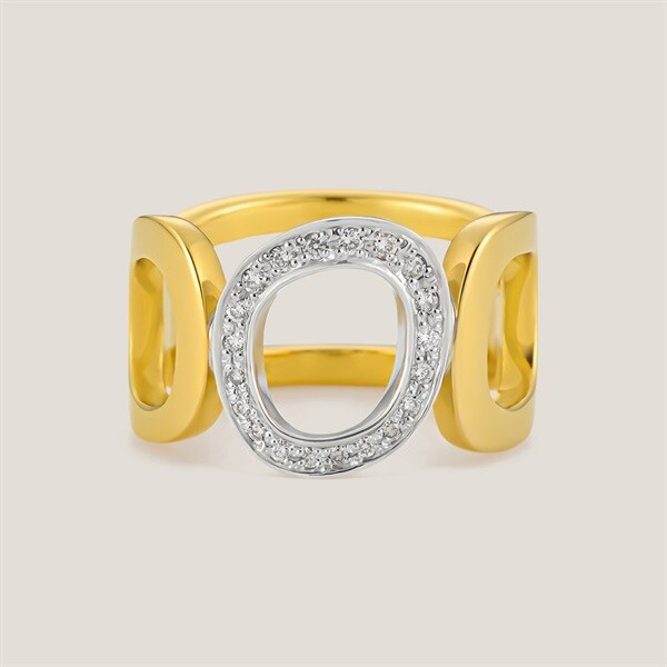 K18イエローゴールド/プラチナダイヤモンドリング ¥572,000