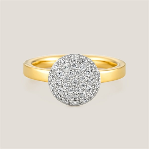 K18イエローゴールド/プラチナダイヤモンドリング ¥440,000