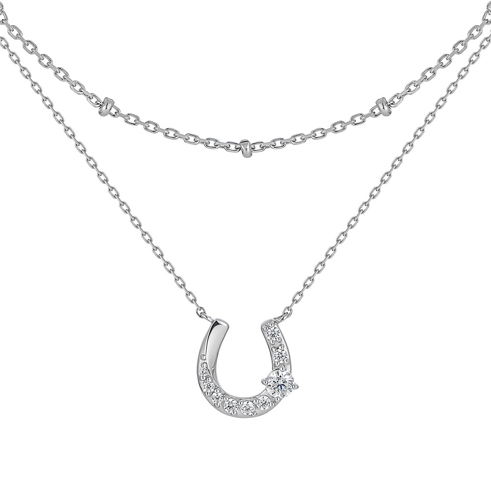 午(ウマ)モチーフの2本セットシルバーネックレス ￥18,700