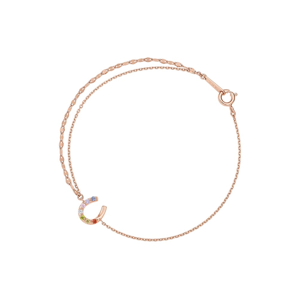 ７色カラーの馬蹄のシルバーブレスレット ￥14,300