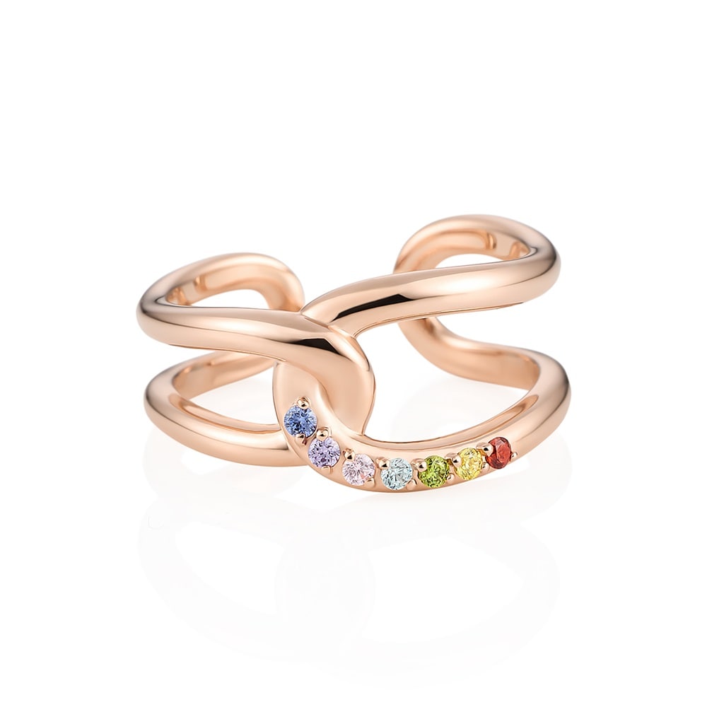 ７色カラーの馬蹄のシルバーリング ￥16,500