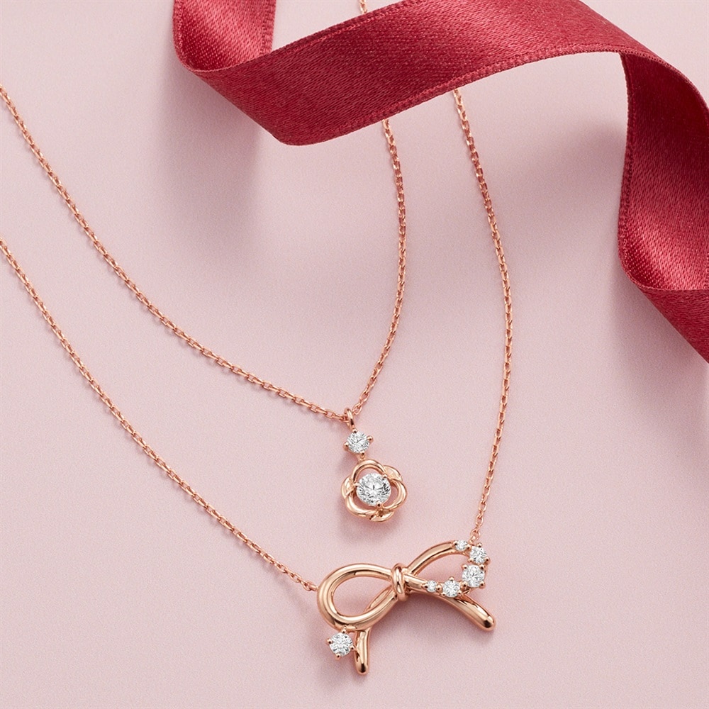 【カナル４℃】Xmas限定 10Kネックレス canal4℃ カナルヨンドシー 2014年クリスマス限定ネックレス K10ピンク