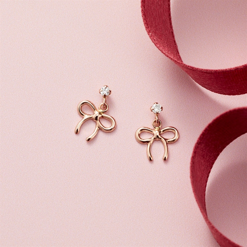 K10ピンクゴールドピアス ¥15,950