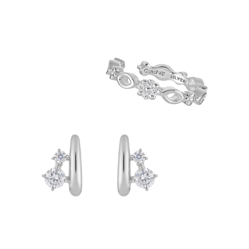 シルバーピアス＆イヤーカフセット ¥18,700