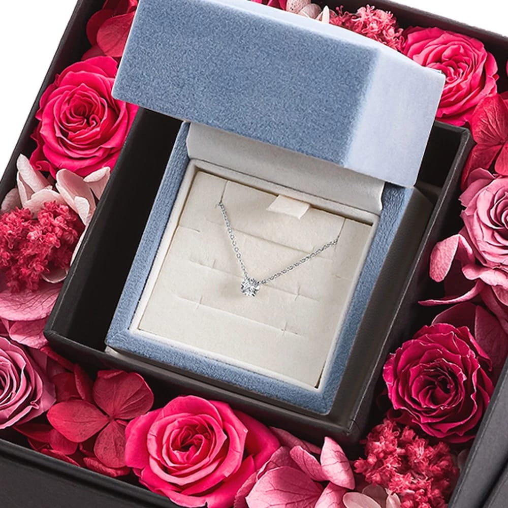 Canal 4℃ 日比谷花壇 プリザーブドフラワーBOX ネックレスセット（シルバー） ¥18,700