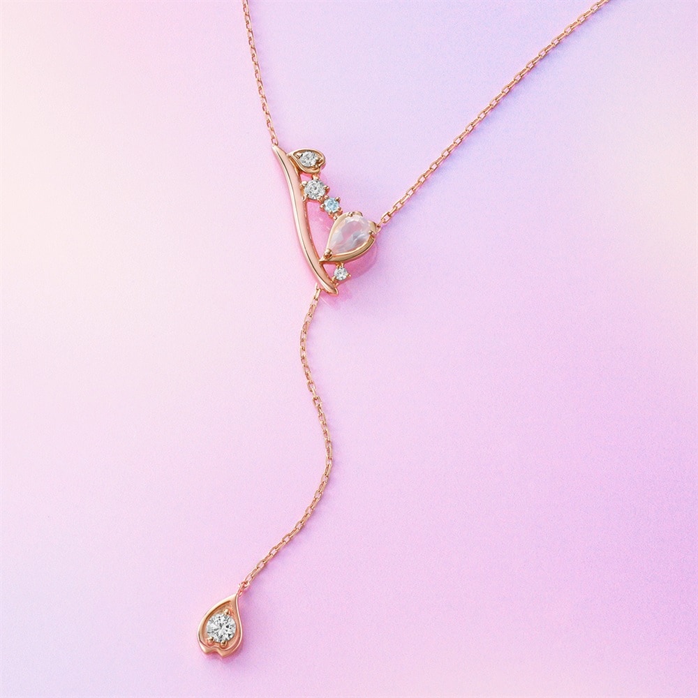 シルバーローズクォーツネックレス ¥17,600