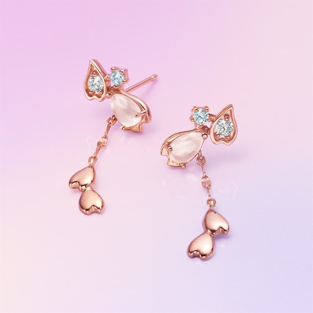 シルバーローズクォーツピアス ¥25,300