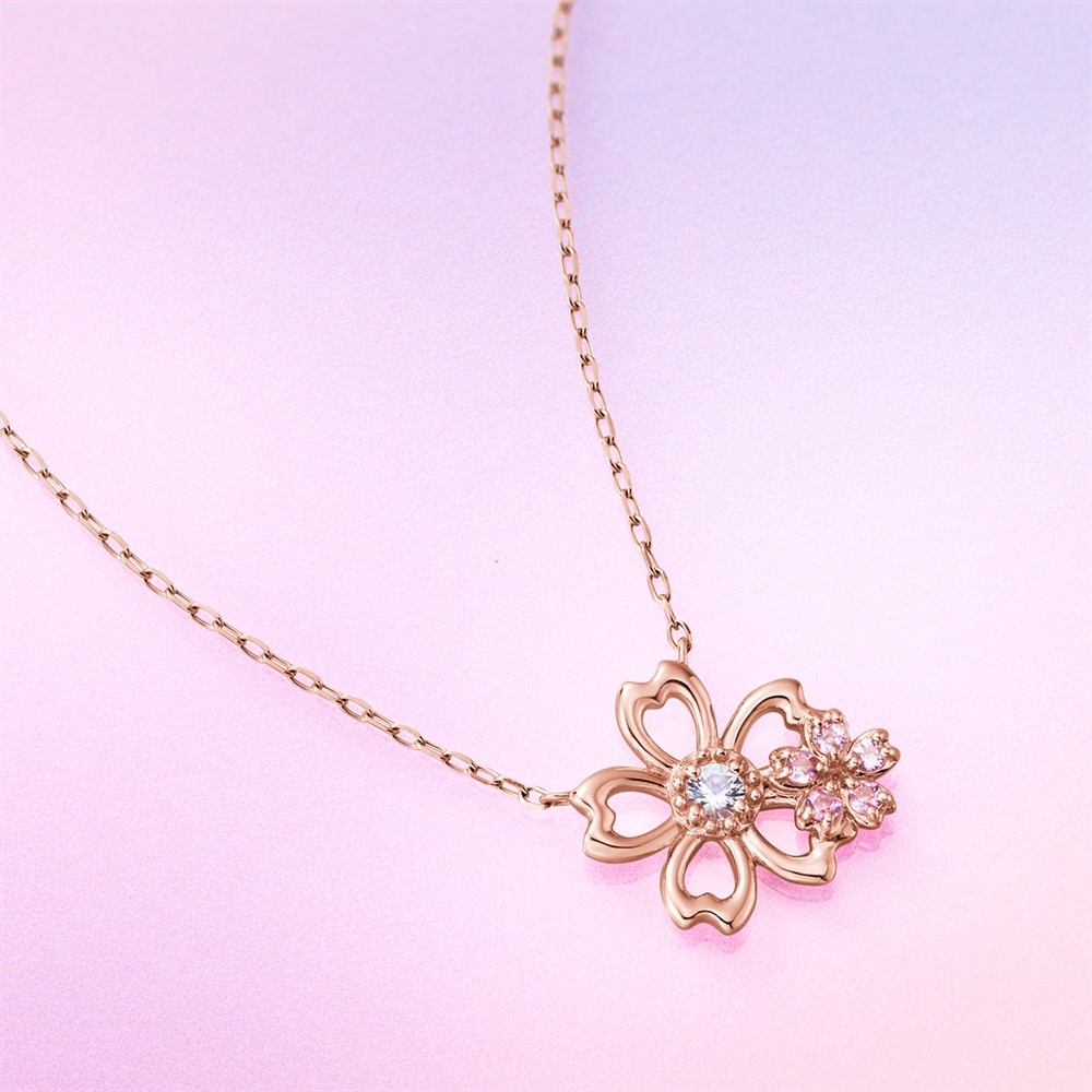 K10ピンクゴールドピンクトルマリンネックレス ¥41,800