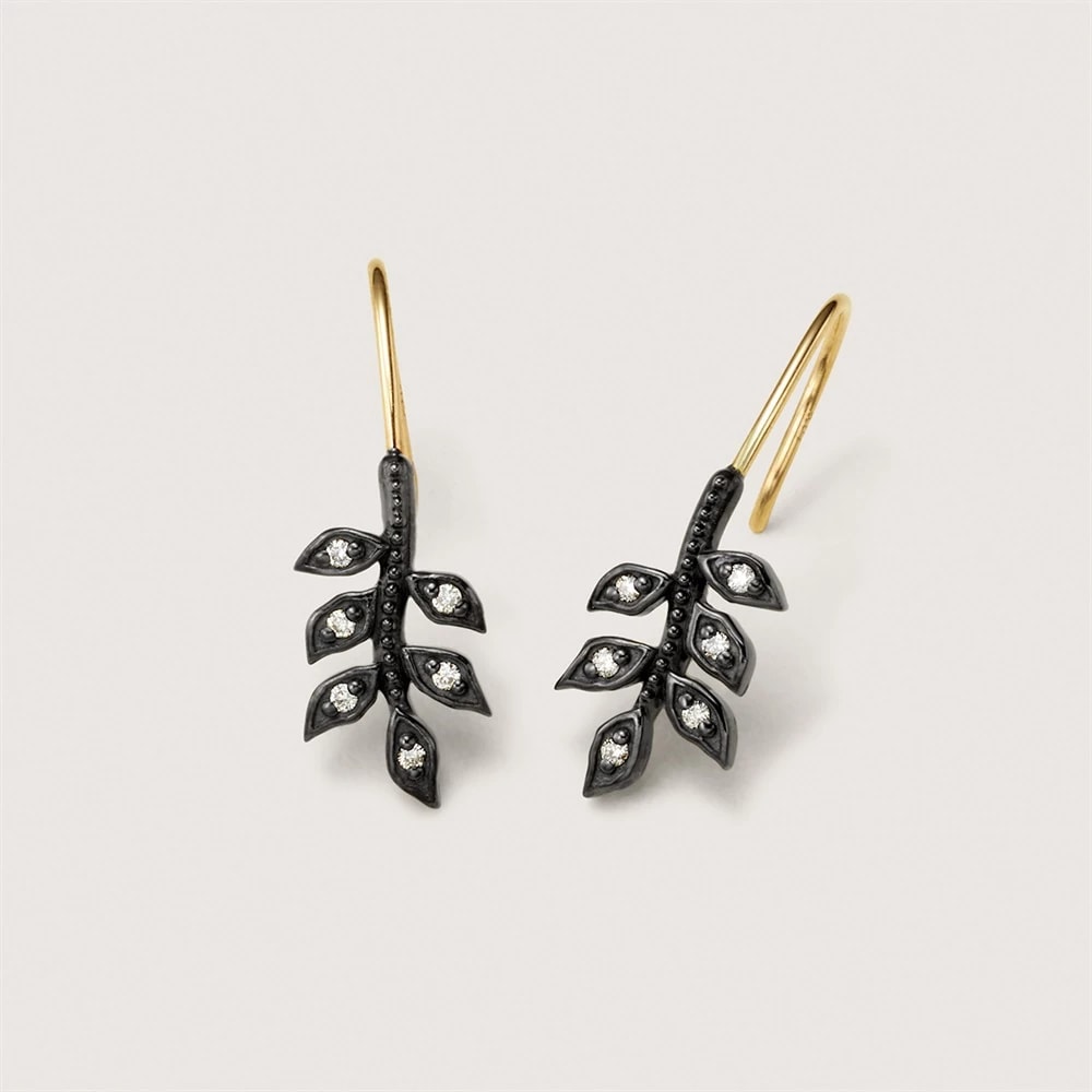 K10イエローゴールド/シルバーダイヤモンドピアス ¥44,000