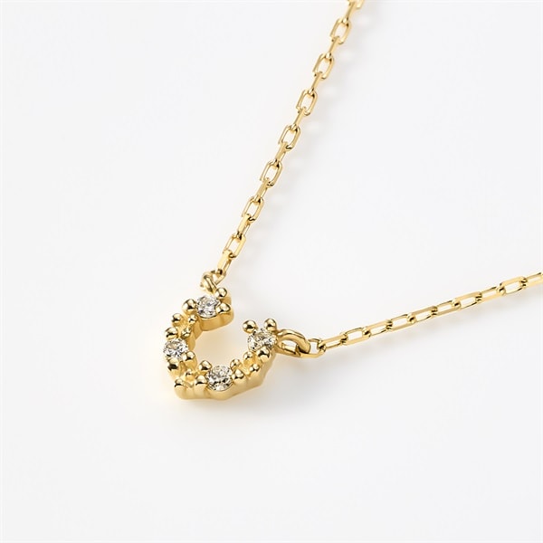 タン薄30、キャメル30 9月誕生石 ダンシングストーンネックレス サファイア0.02ct 馬蹄