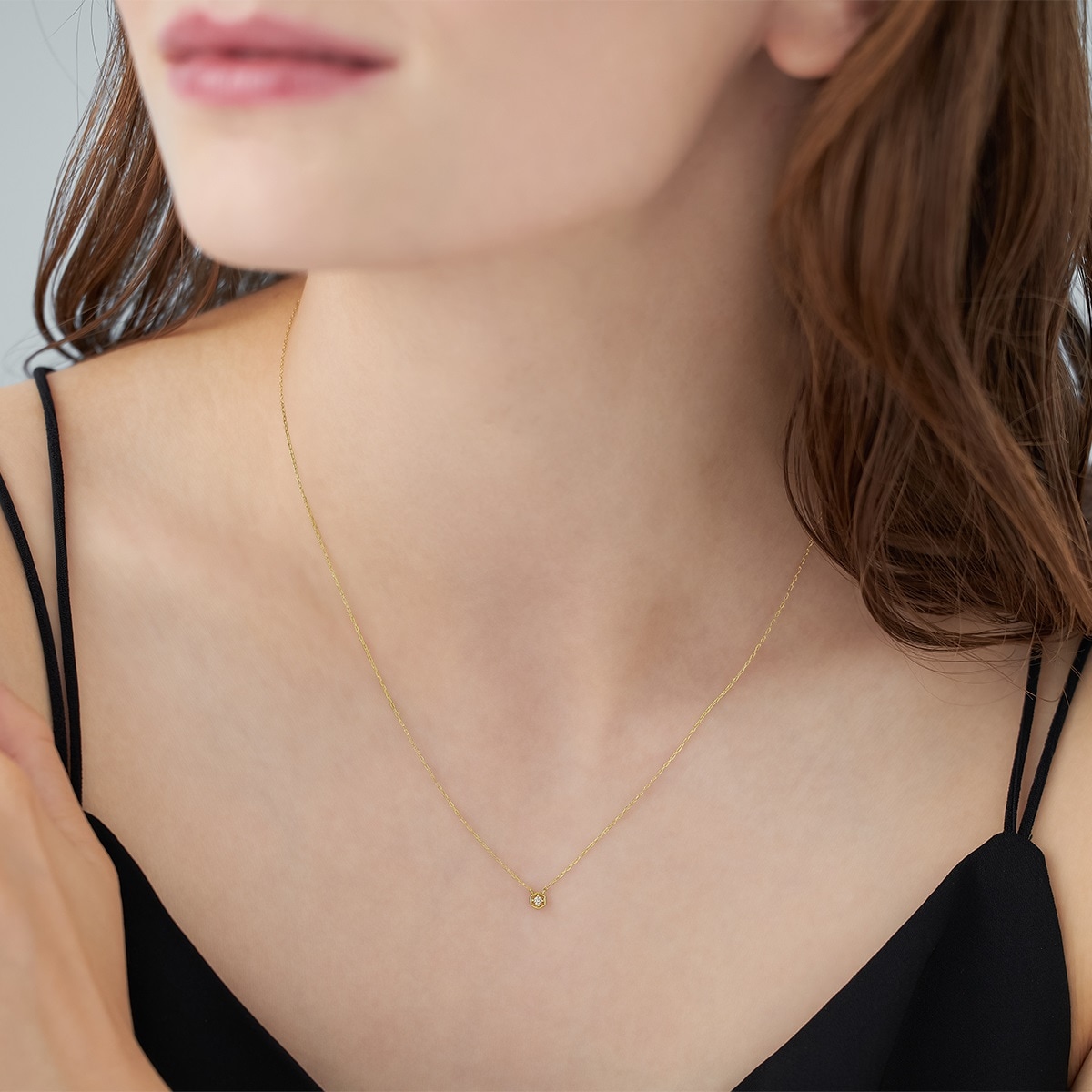 け*こ様 K18 ネックレス ダイヤモンド K18ネックレス(イエローゴールド/4月誕生石/鑑別書付き