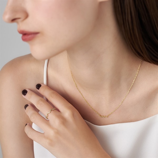 lovebling 10 Kイエローゴールド3 mm Wheat Palmチェーンネックレスロブスターロック付き(18インチ、20インチ、22インチ、24インチ、26インチ、28インチ並行輸入 10K イエローゴールド 3mm ソリッドダイヤモンドカット ロープチェーン