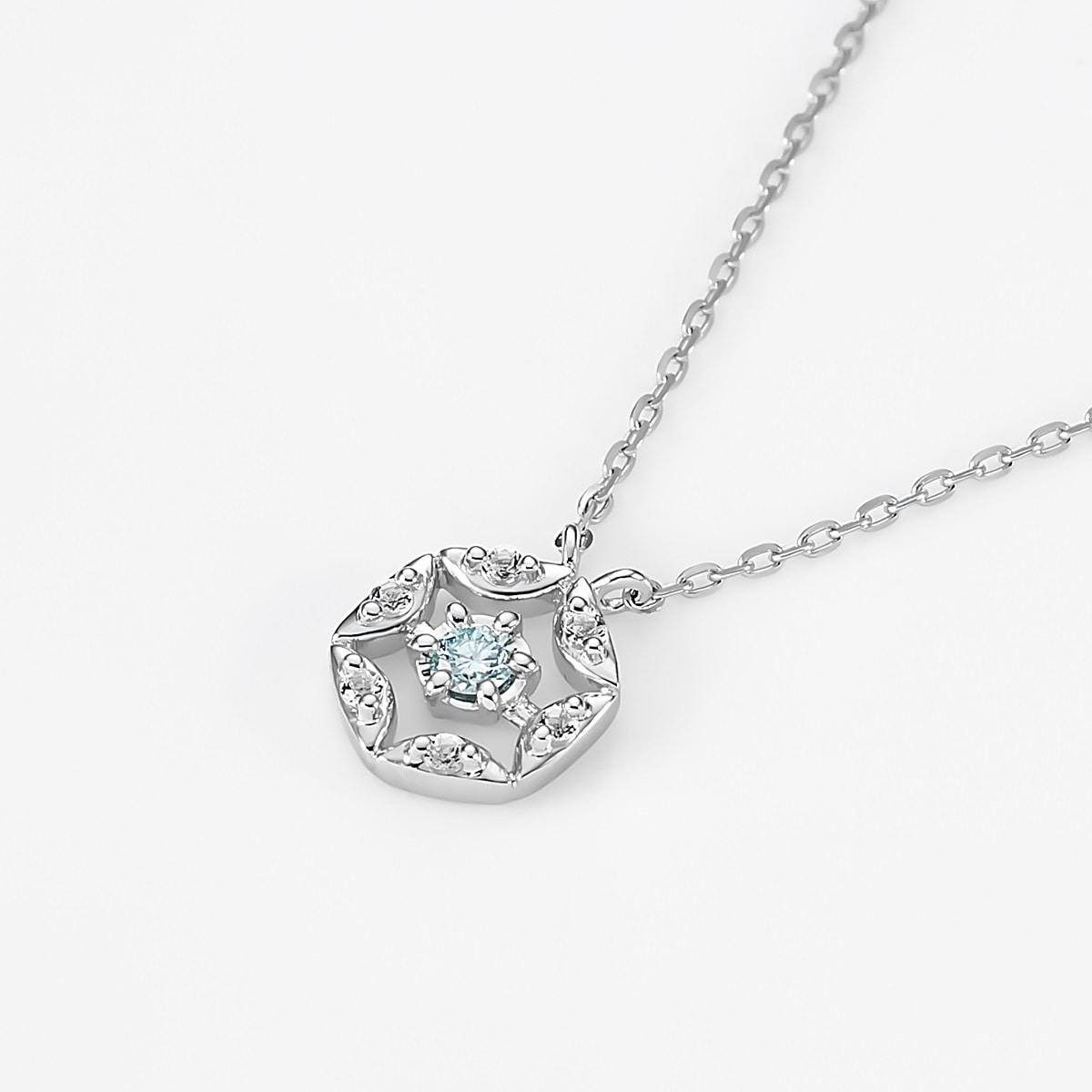 4℃　K10ホワイトゴールド ダイヤモンド　トパーズ　ネックレス K10ホワイトゴールド ネックレス | 112546123201 | 【公式】4