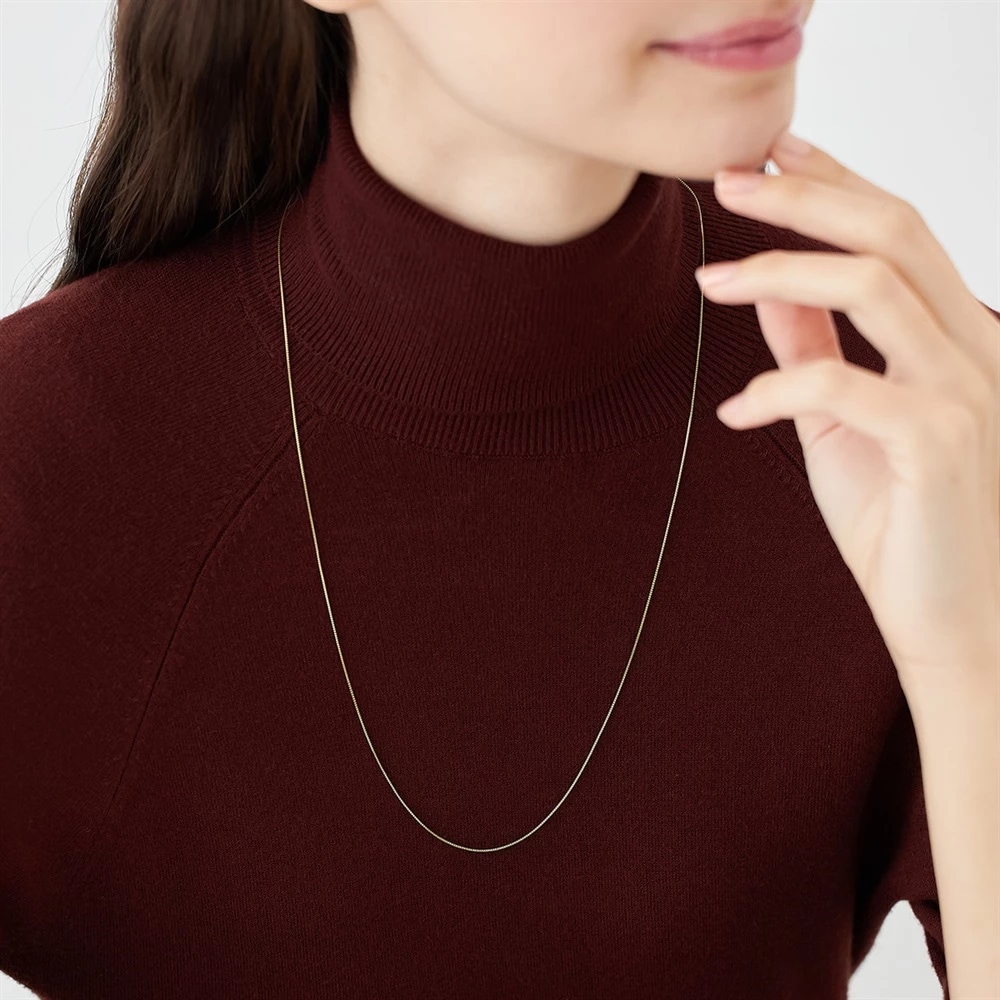 K10イエローゴールドネックレス（60cm）着用イメージ