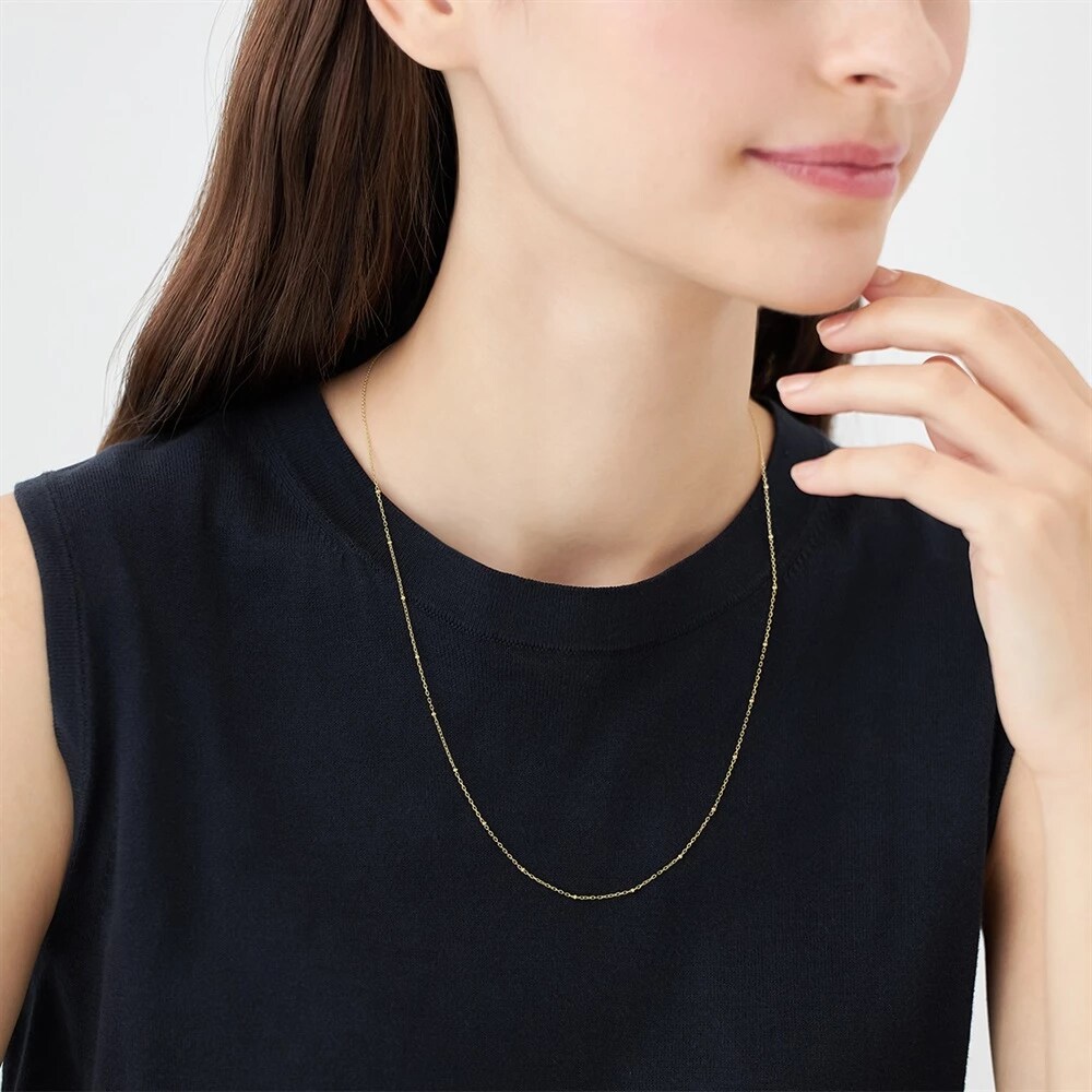 K10イエローゴールドネックレス（50cm）着用イメージ