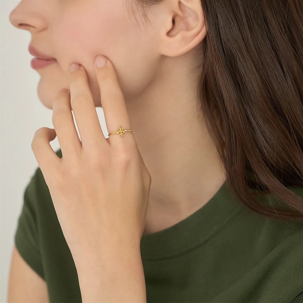 K10イエローゴールドダイヤモンドリング 着用イメージ