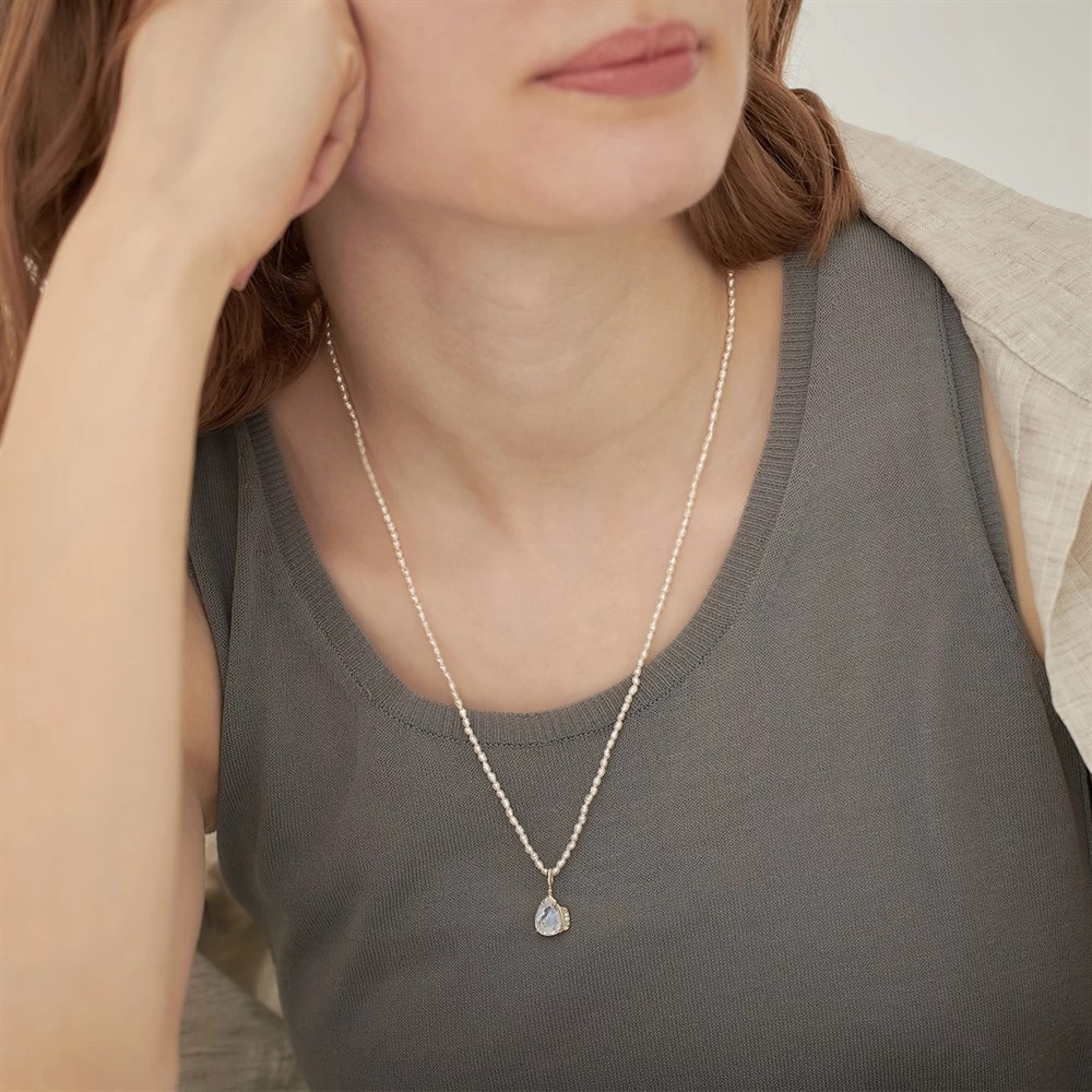 K10ホワイトゴールドクォーツチャーム ¥74,800