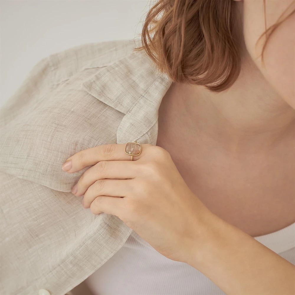 K10イエローゴールドフェルスパーリング ¥88,000