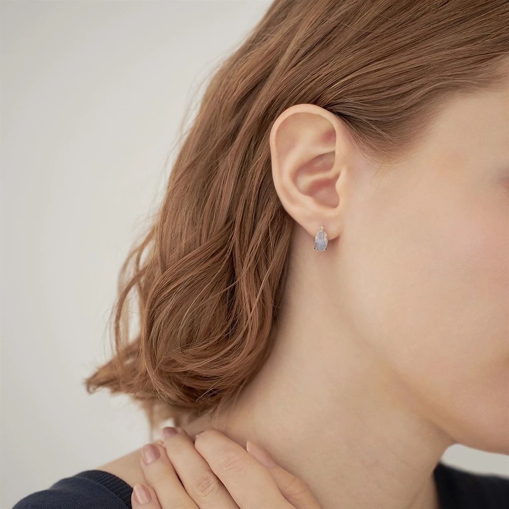 K10ホワイトゴールドクォーツピアス ¥46,200